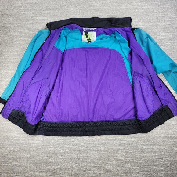 Vtg 80s Gitano Windbreaker Jacket Small Colorblock Nylon Hong Kong Retro - Picture 11 of 13
